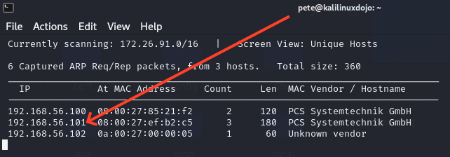 Netdiscover Results