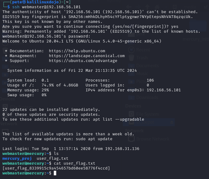 SSH into Mercury