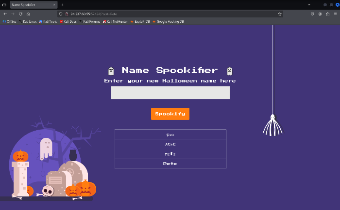 Spookifier Name Happy Path